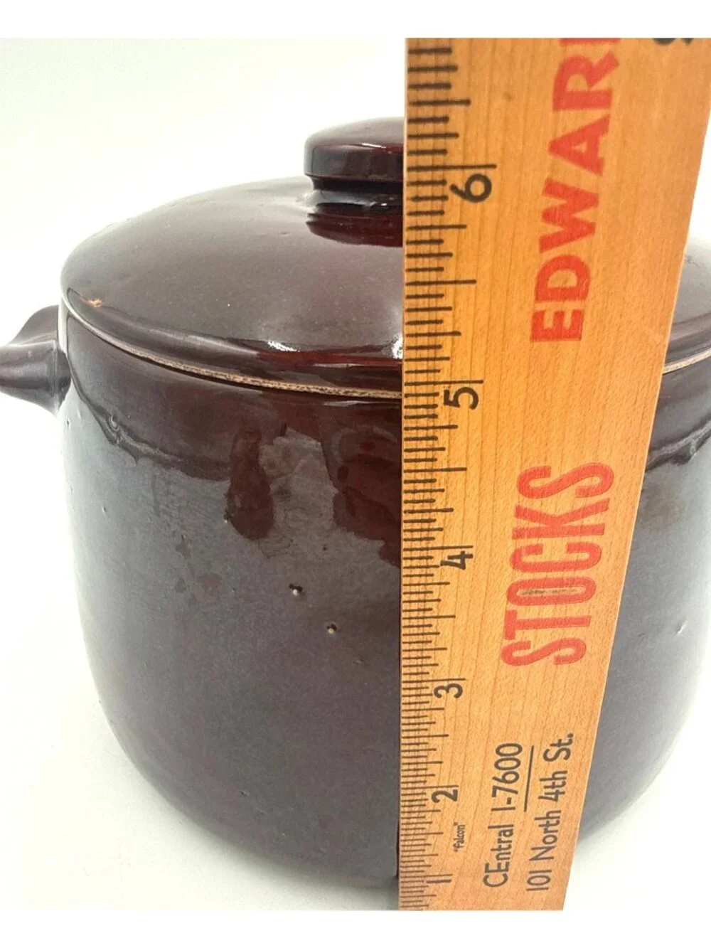 Vintage West Bend Brown Glazed Ceramic Stoneware Bean Pot with a Lid Country USA
